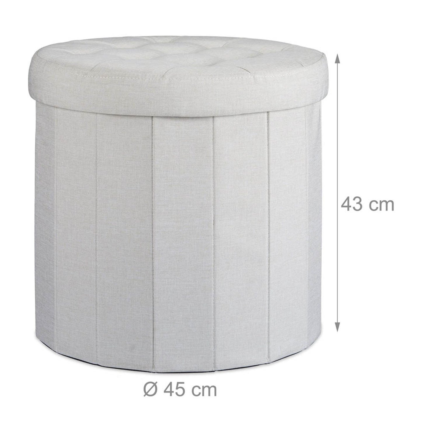 relaxdays Hocker mit Stauraum creme | 10022874_550