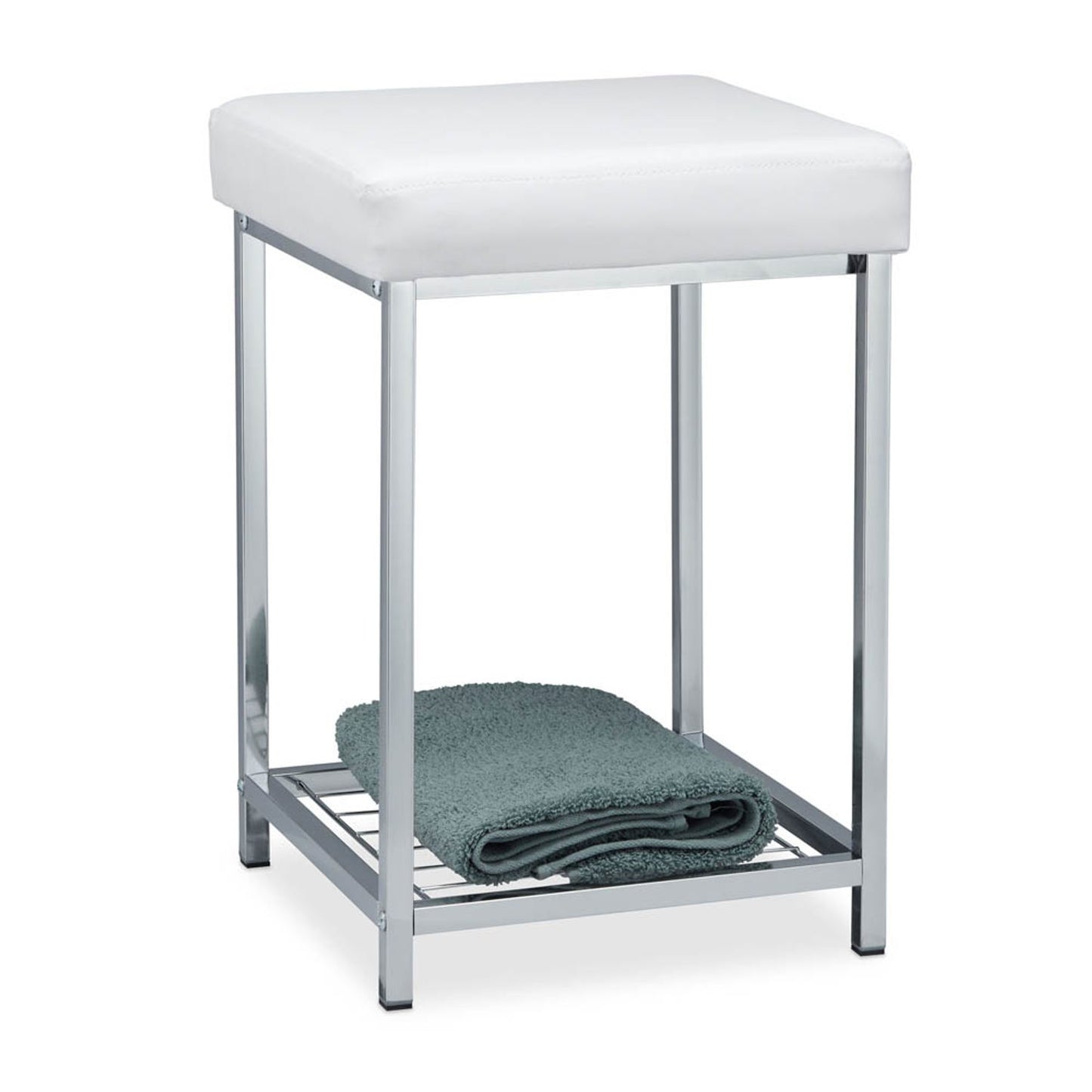 relaxdays Hocker weiß Kunstleder | 10024633_49