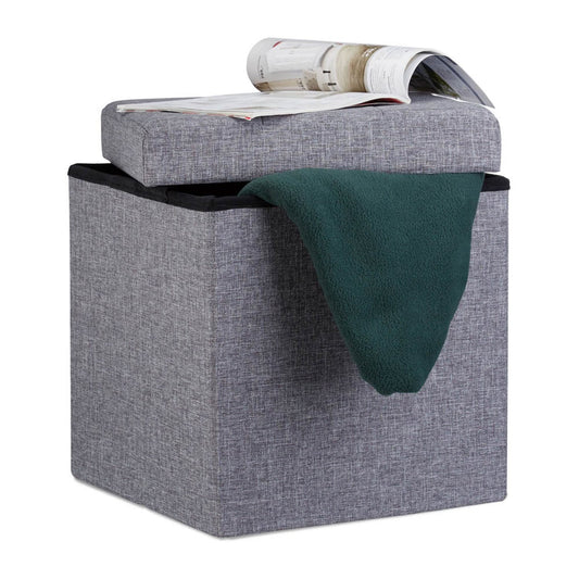 relaxdays Hocker mit Stauraum grau | 10019047_709