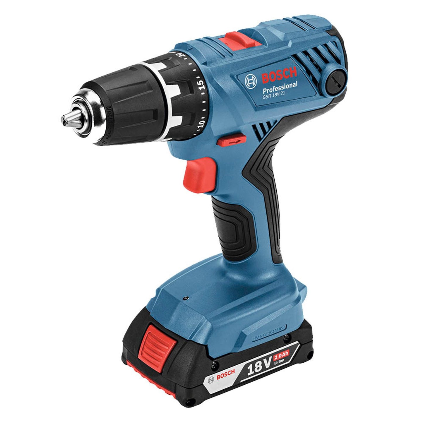 BOSCH Professional AKTION: GSR 18V-21 Professional Akku-Bohrschrauber-Set 18,0 V, mit 2 Akkus mit Prämie nach Registrierung | 06019H1008