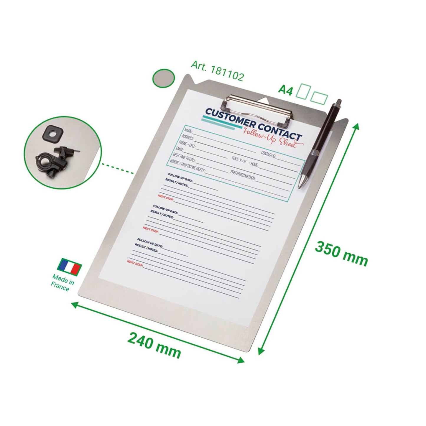 tarifold Klemmbrett DIN A4 silber Aluminium | 181102