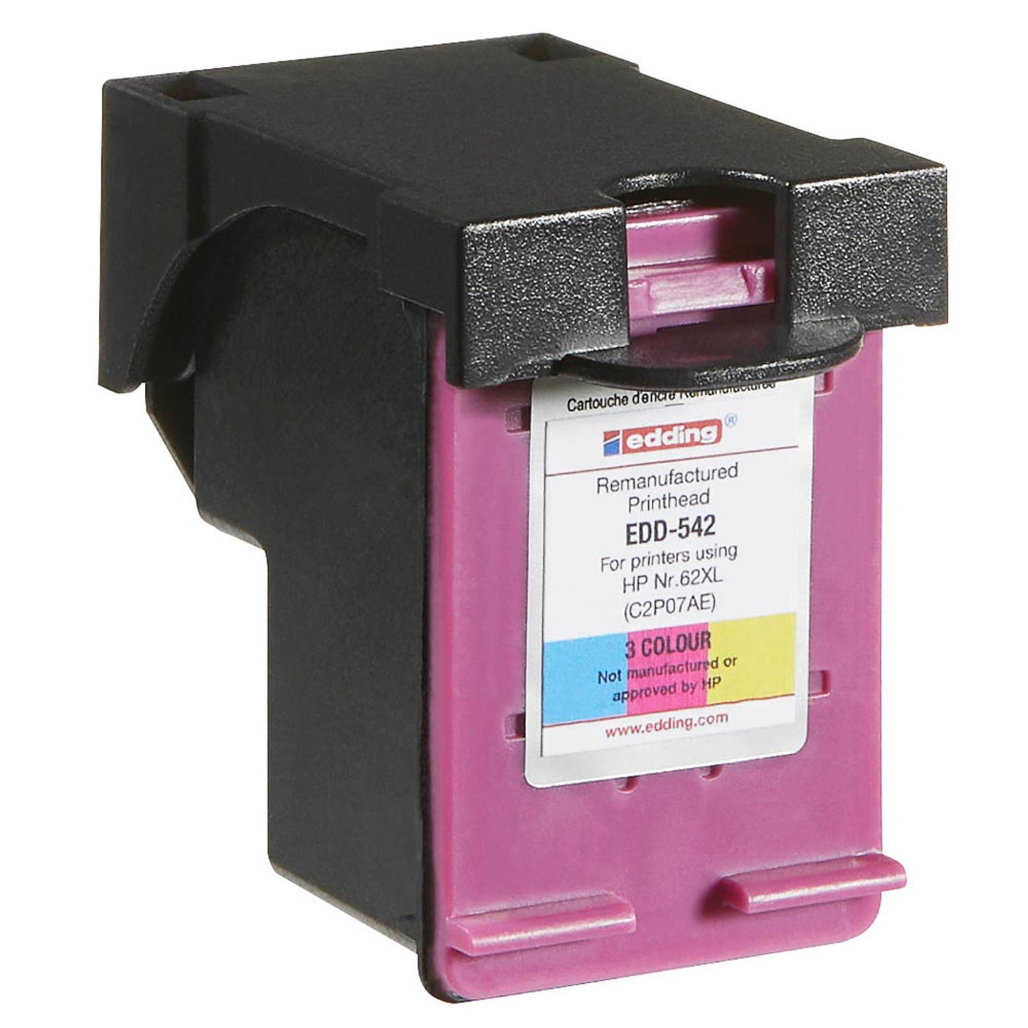 edding EDD-542 color Druckerpatrone kompatibel zu HP 62XL (C2P07AE) | 18-542