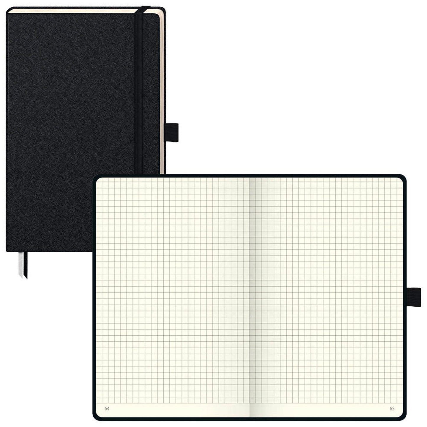 BRUNNEN Notizbuch KOMPAGNON ca. DIN A5, schwarz Hardcover 192, davon 16 zum Heraustrennen Seiten