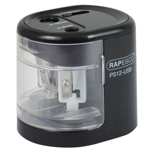 RAPESCO® elektrischer Anspitzer PS12 schwarz | 1449