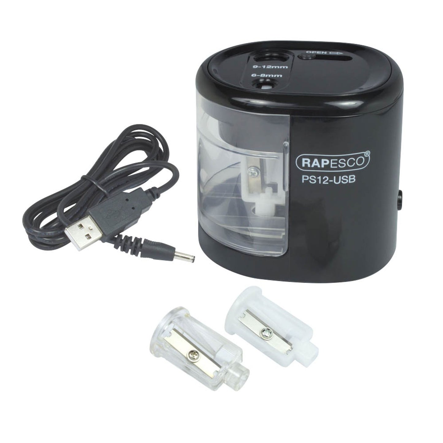 RAPESCO® elektrischer Anspitzer PS12 schwarz | 1449
