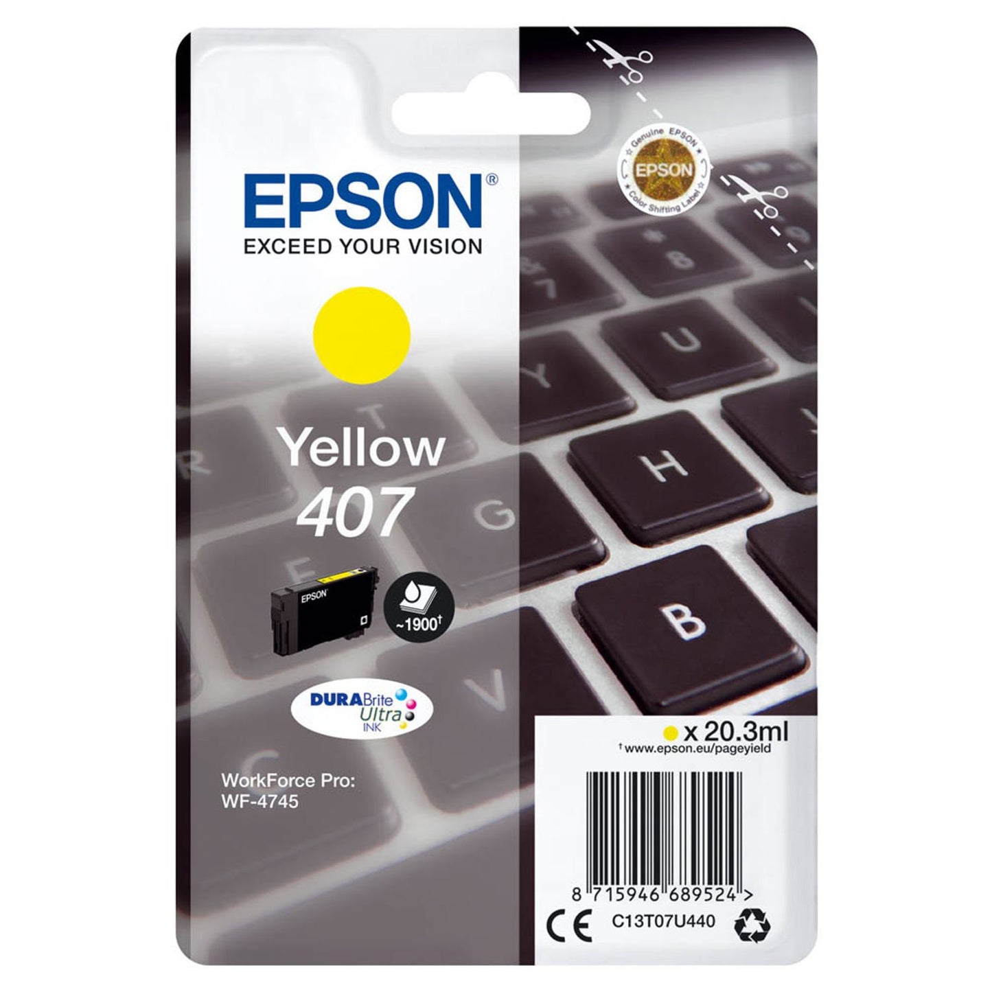 EPSON 407 / T07U4 gelb Druckerpatrone | C13T07U440