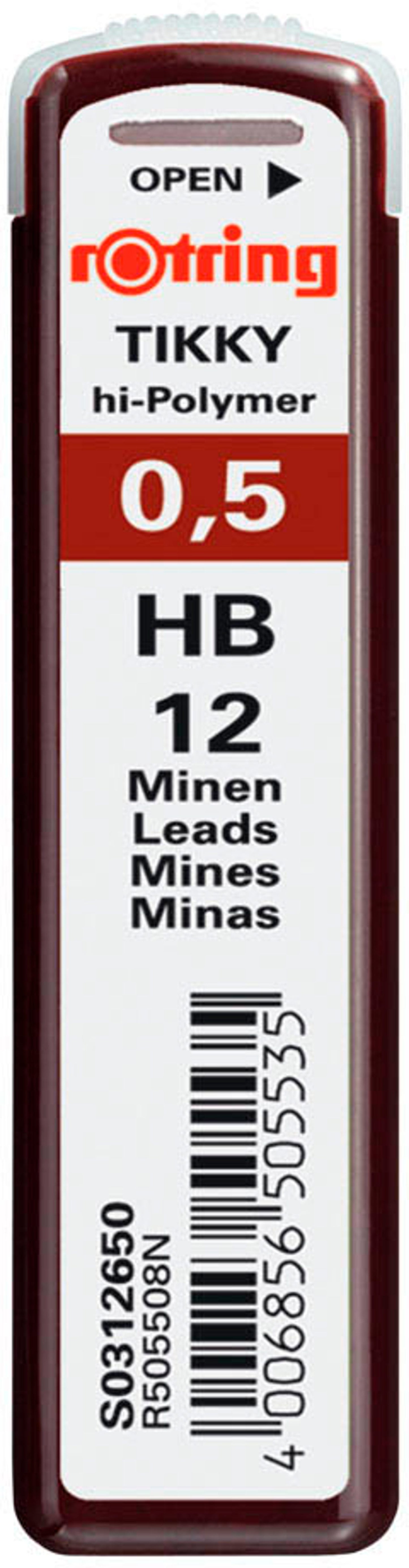 rotring Feinminen-Bleistiftminen schwarz HB, 12 St.