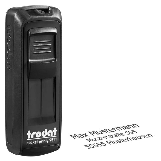 trodat Textstempel, individualisierbar Pocket Printy 9511 selbstfärbend schwarz ohne Logo | 375867