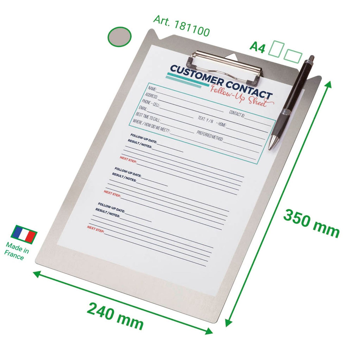 tarifold Klemmbrett DIN A4 silber Aluminium | 181100