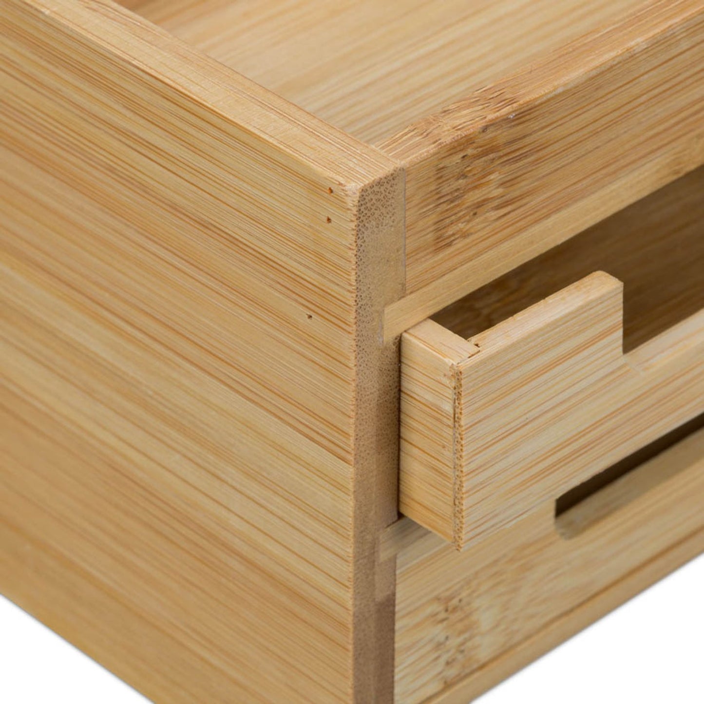 relaxdays Schreibtisch-Organizer braun Bambus 2 Stifteboxen, 2 Schubfächer, 1 flaches Fach Fächer 12,5 x 15,0 x 9,5 cm | 10022189_0