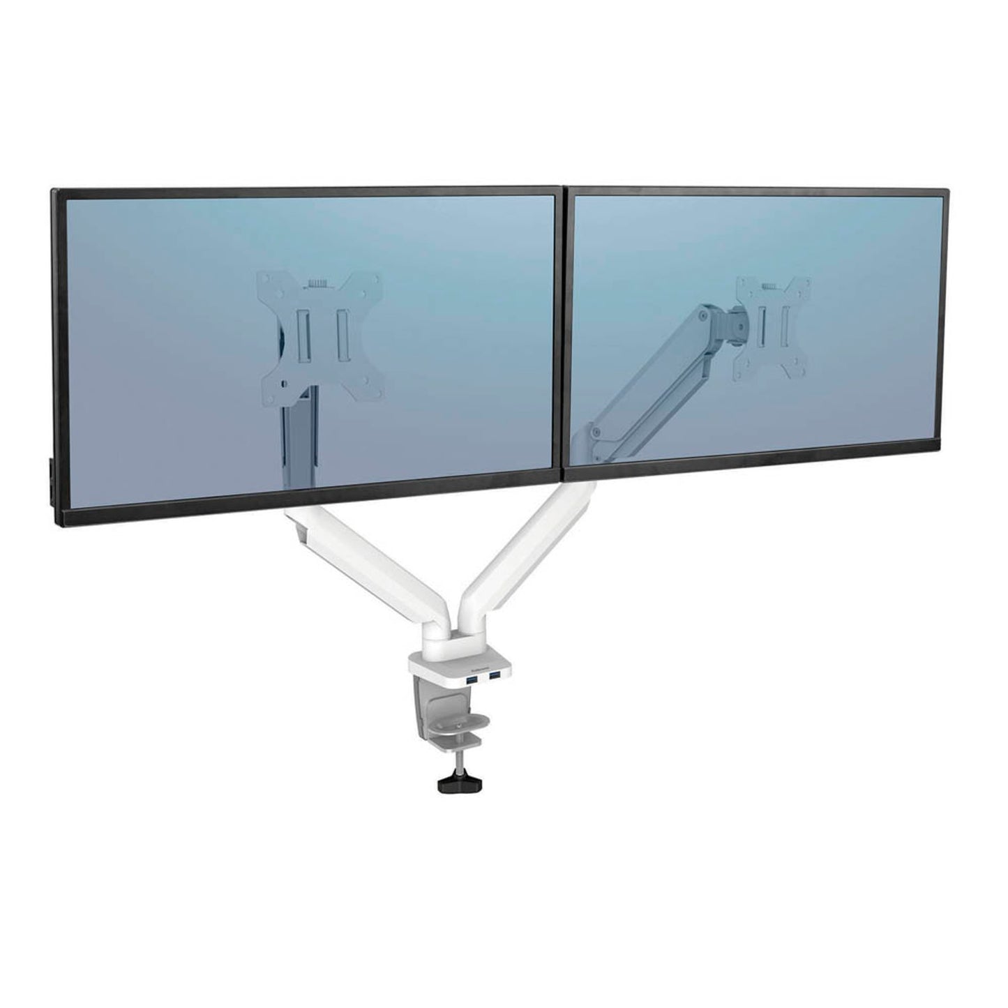 Fellowes Monitor-Halterung Platinum Series für 2 Monitore, Tischklemme, Tischbohrung