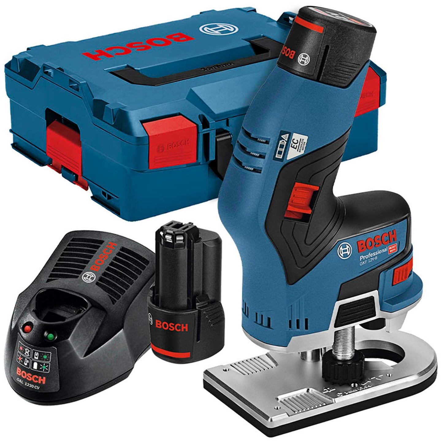 BOSCH Professional GKF 12V-8 Akku-Kantenfräse 12,0 V, mit 2 Akkus | 06016B0000