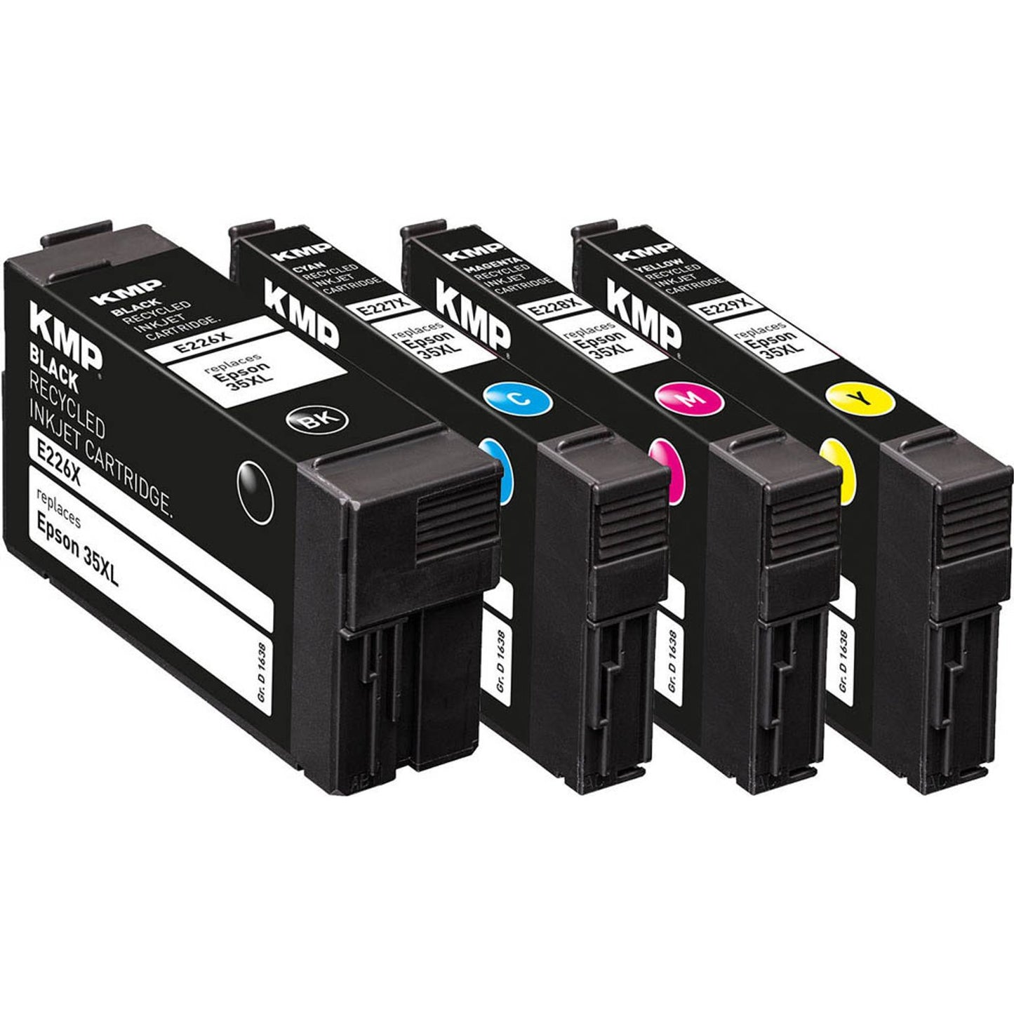 KMP E226XV schwarz, cyan, magenta, gelb Druckerpatronen kompatibel zu EPSON 35XL / T3596XL, 4er-Set | 1638,4005 | 1 Pack = 4 St.