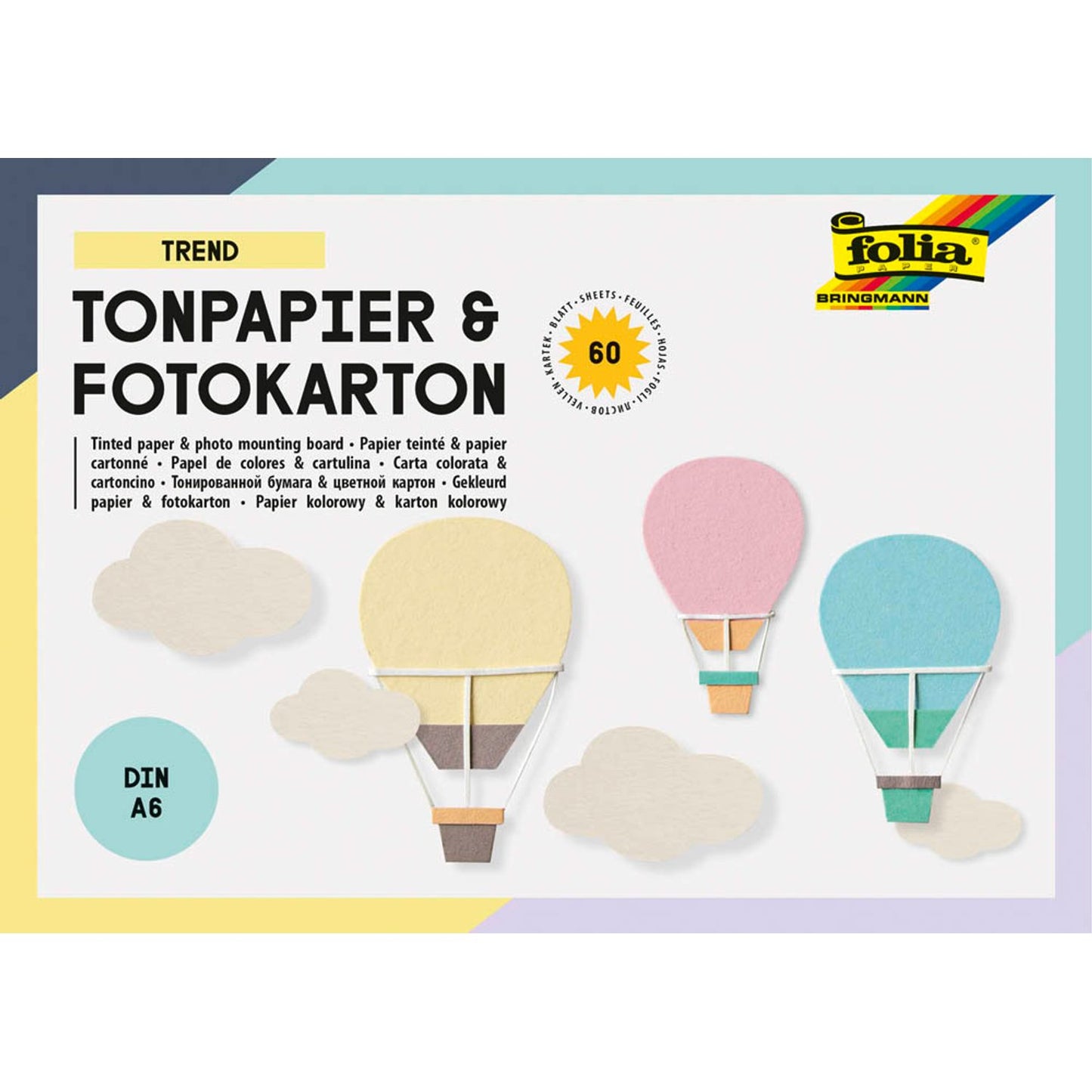 folia Tonpapier farbsortiert 130/300 g/qm 1 Block | 6603