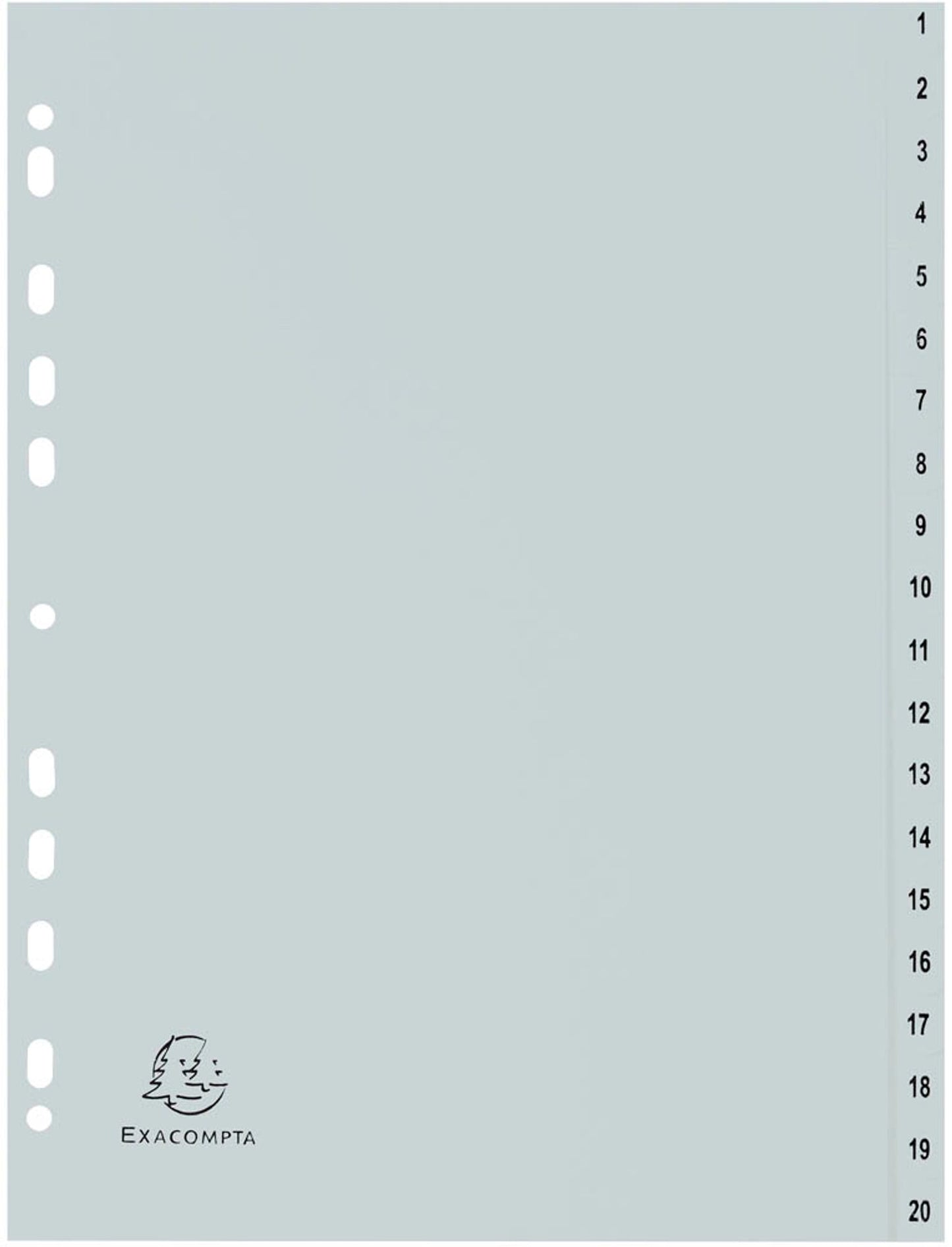 Exacompta Ordnerregister Vollformat grau, 1 Satz