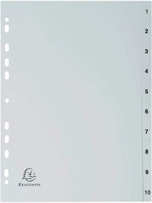 Exacompta Ordnerregister Vollformat grau, 1 Satz