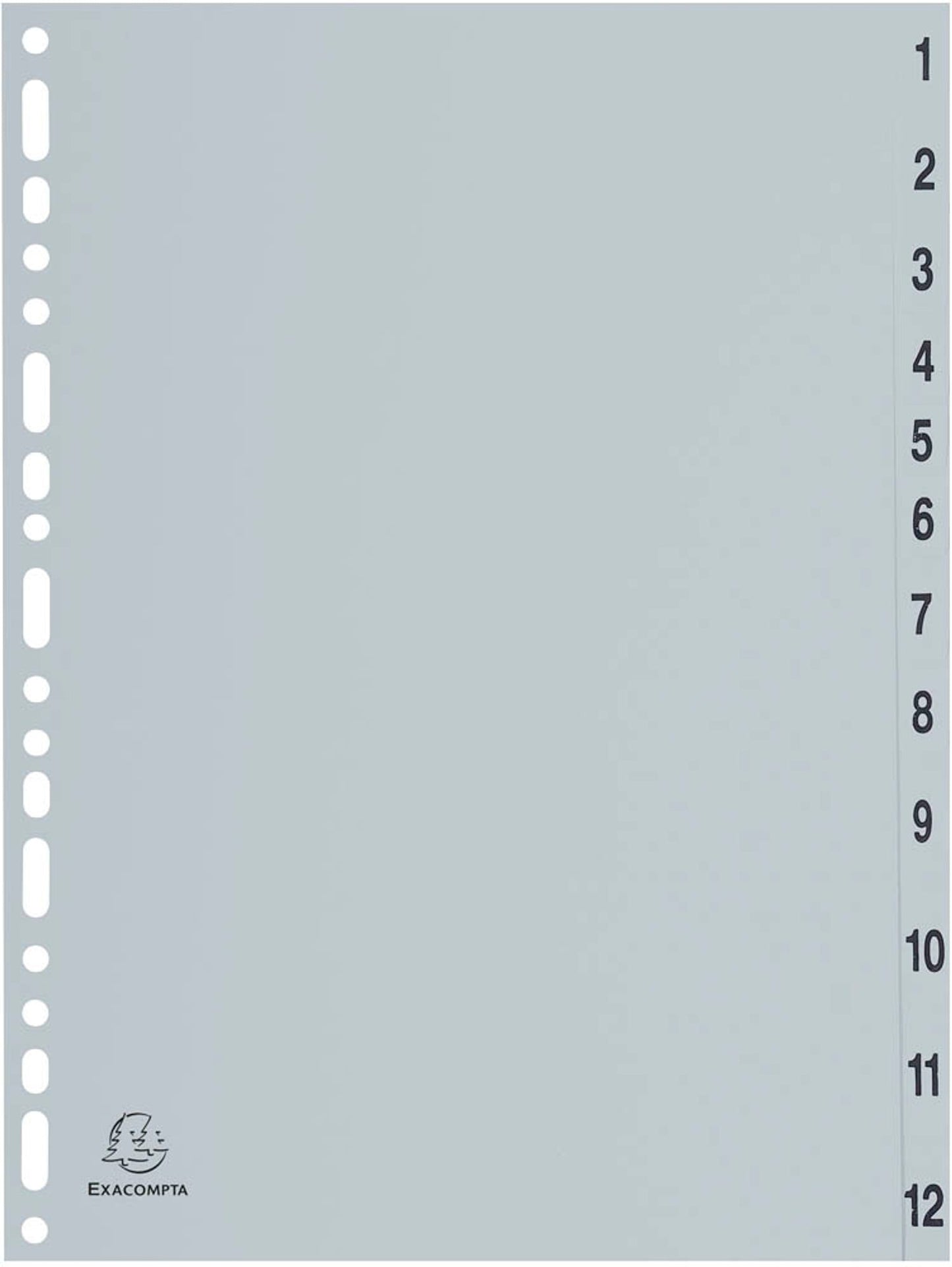 Exacompta Ordnerregister Vollformat 1-12 grau 12-teilig, 1 Satz