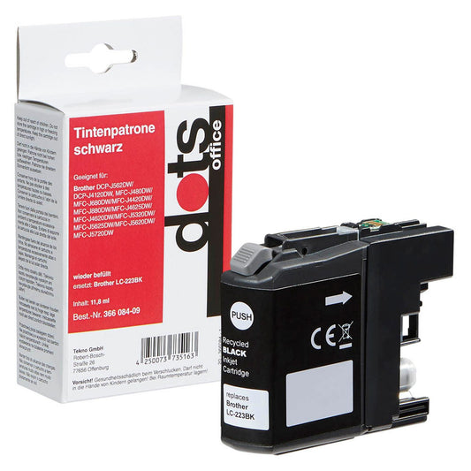 dots schwarz Druckerpatrone kompatibel zu brother LC-223BK | 1529,4001-DOTS