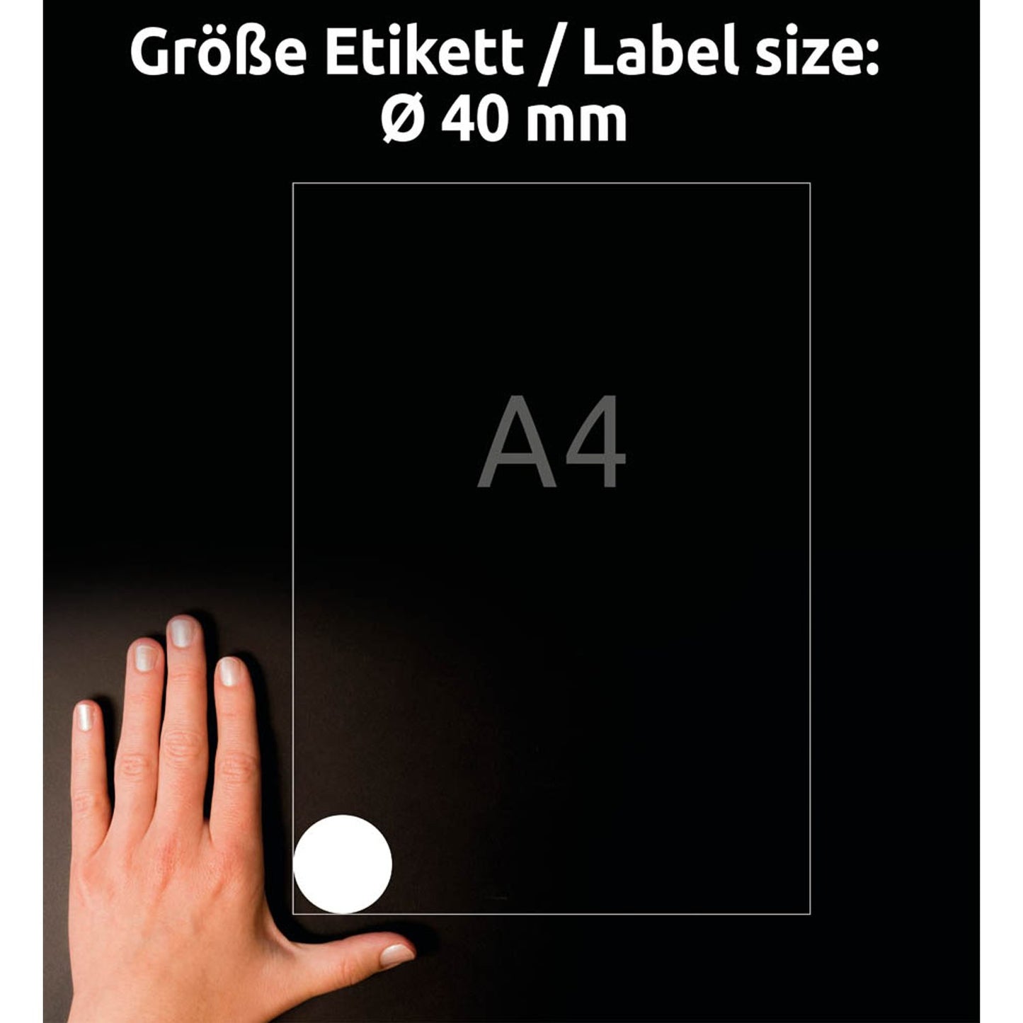 AVERY Zweckform Etiketten weiß 40,0 x 40,0 mm | L3415-100 | 1 Pack = 100 Blatt