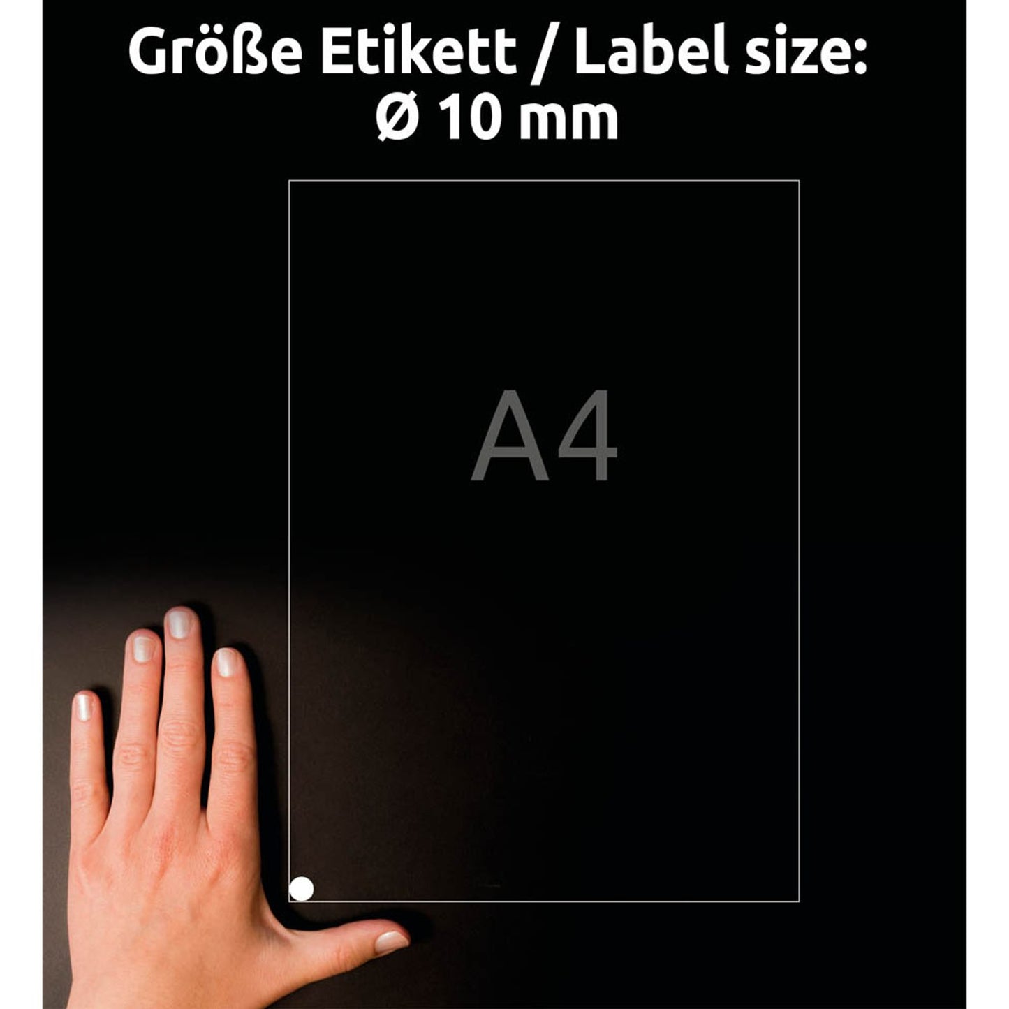 AVERY Zweckform Etiketten weiß 10,0 x 10,0 mm | L6019REV-25 | 1 Pack = 25 Blatt