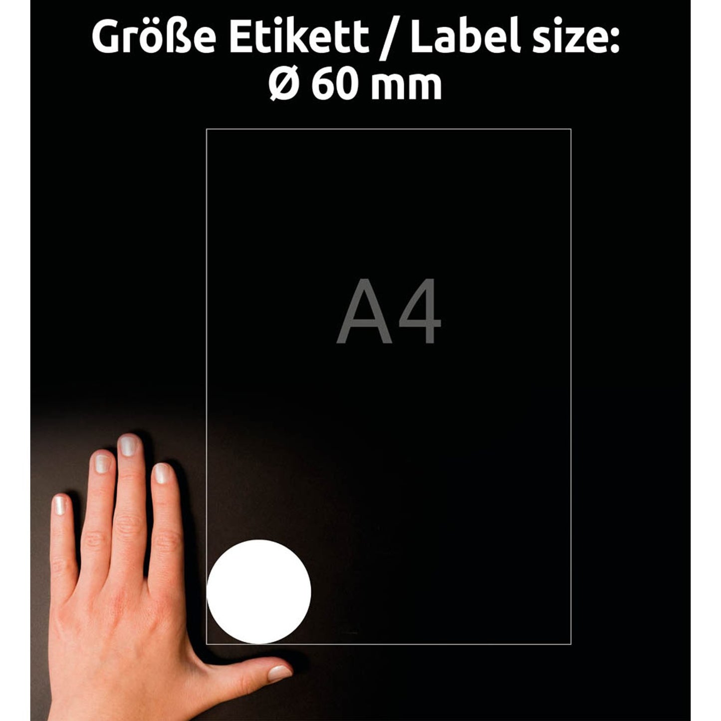 AVERY Zweckform Etiketten weiß 60,0 x 60,0 mm | L3416-100 | 1 Pack = 100 Blatt