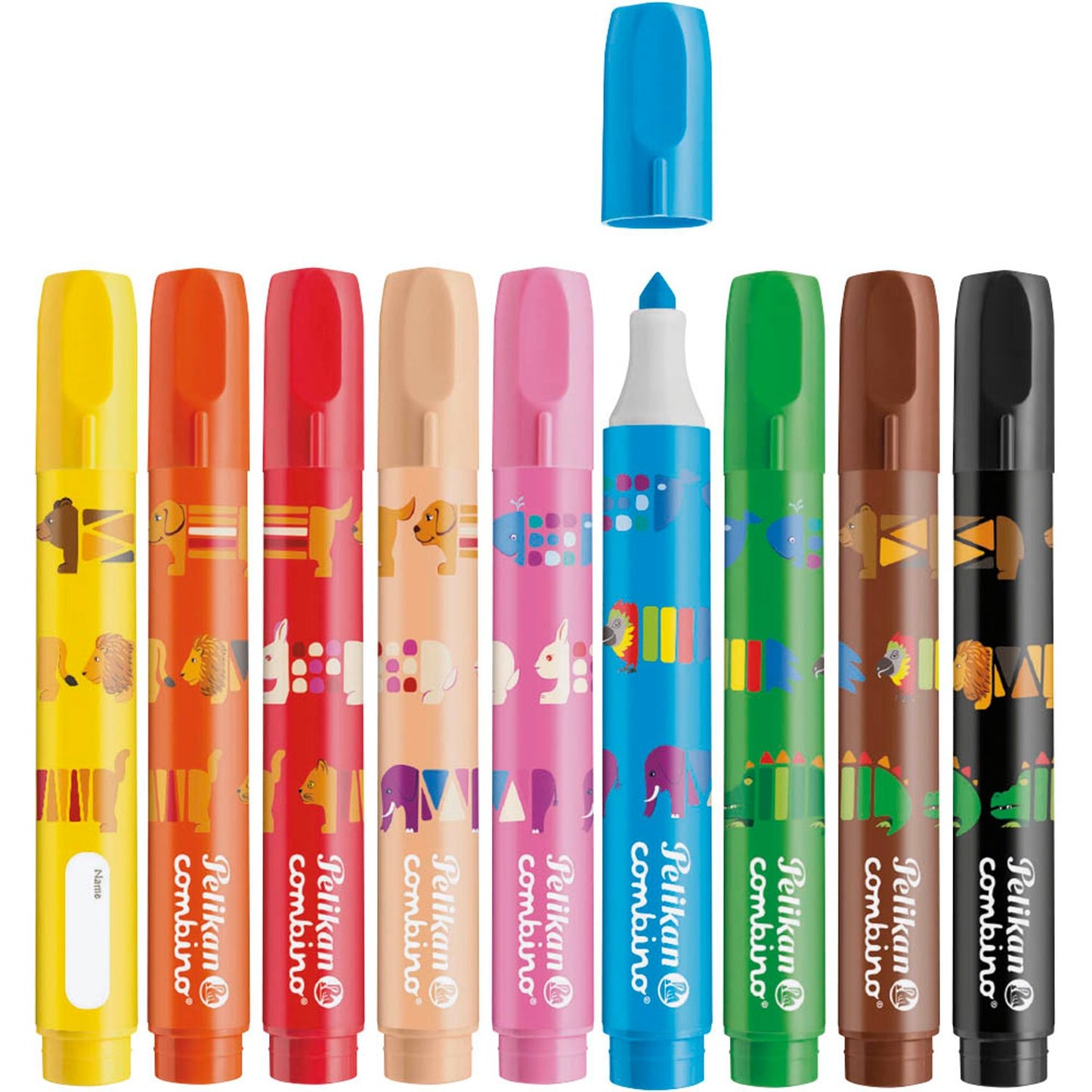 Pelikan combino Filzstifte farbsortiert | 400191299 | 1 Pack = 9 St.