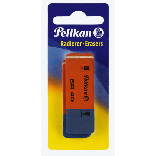 Pelikan Radiergummis BR40 rot/blau | 300008013 | 1 Pack = 2 St.