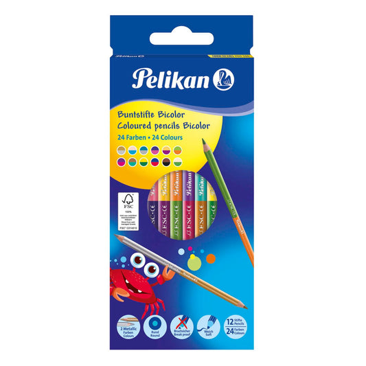 Pelikan Bicolor Buntstifte farbsortiert | 100401585 | 1 Pack = 12 St.