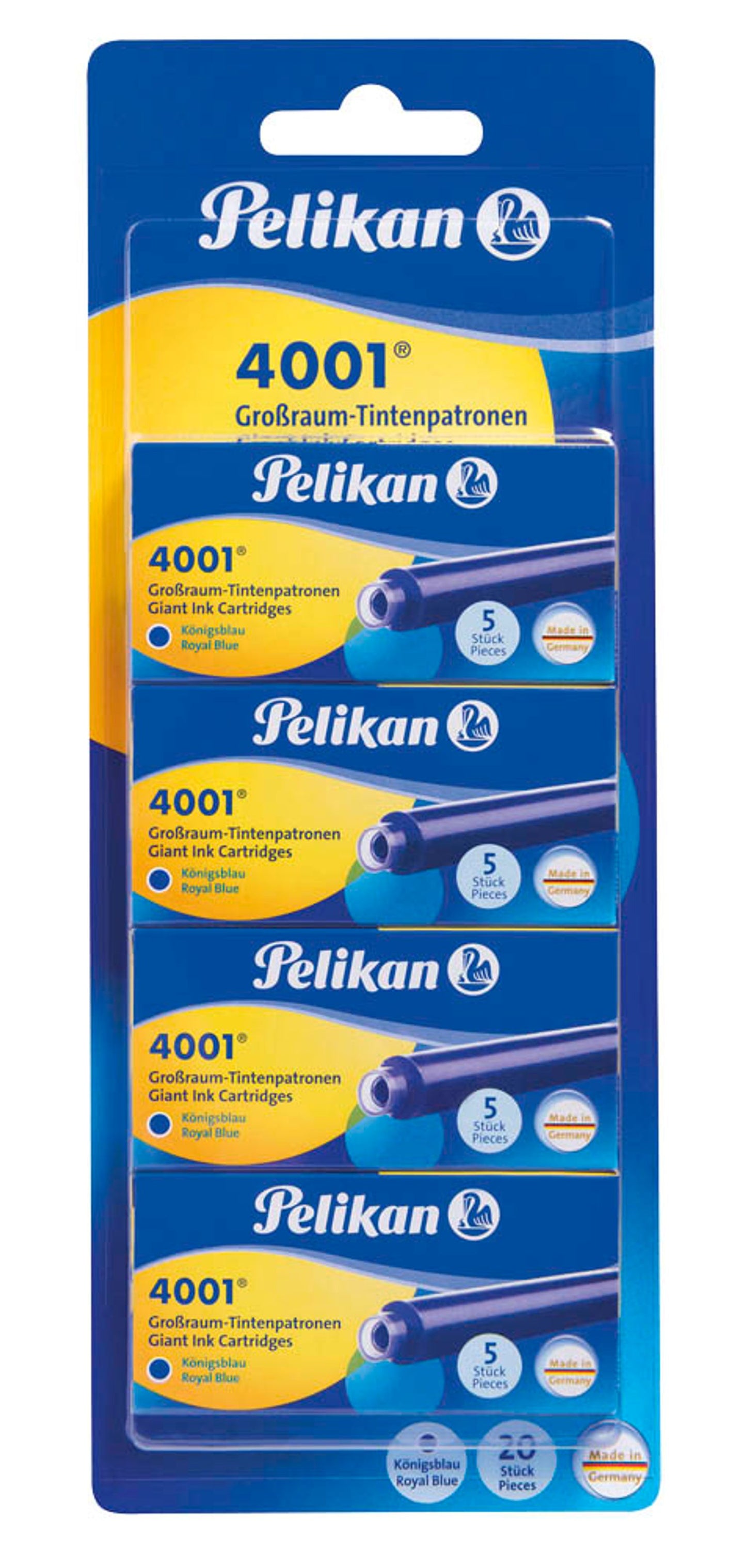 Pelikan 4001 Tintenpatronen für Füller königsblau 5 St.