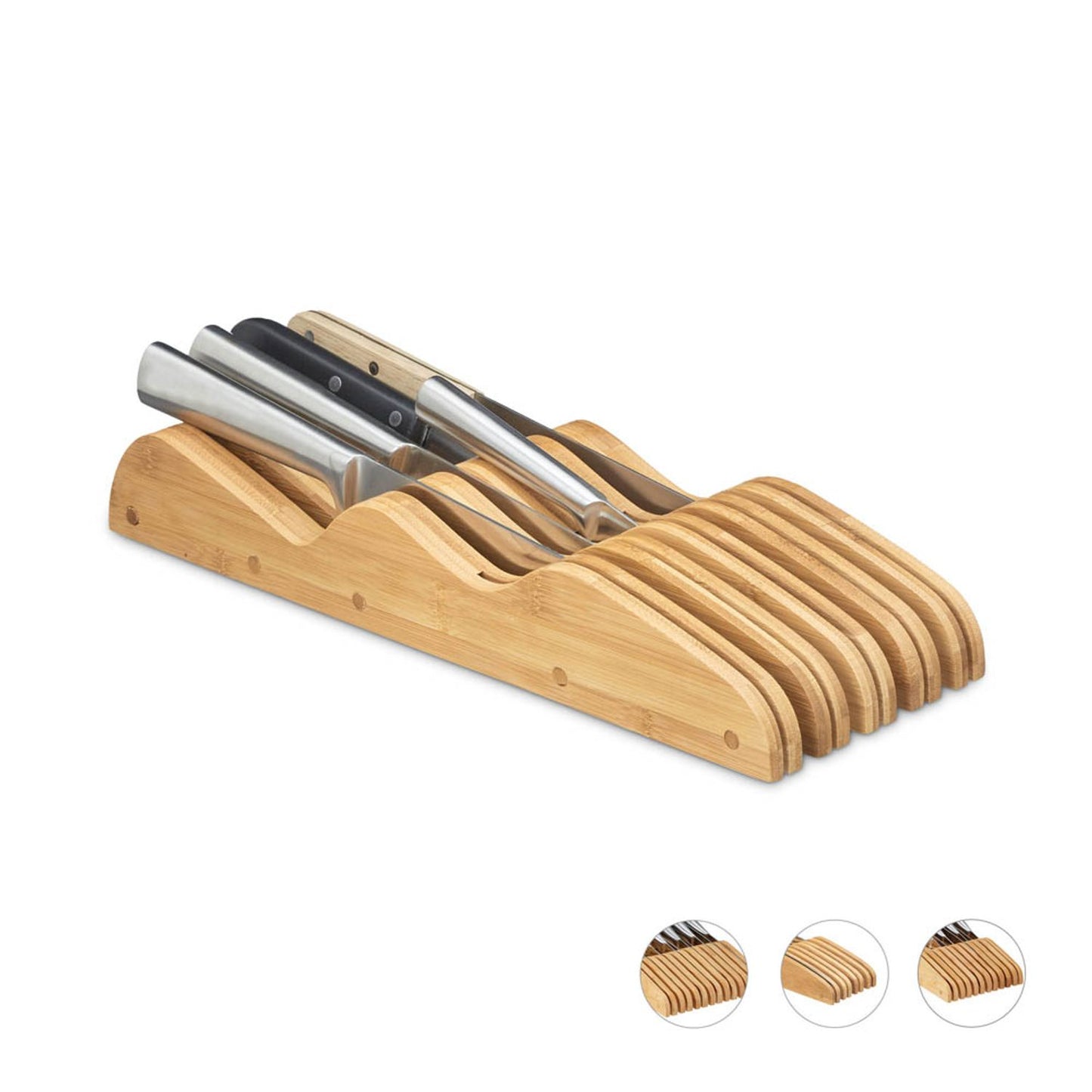 relaxdays  Messer-Schubladeneinsatz braun 1 St.