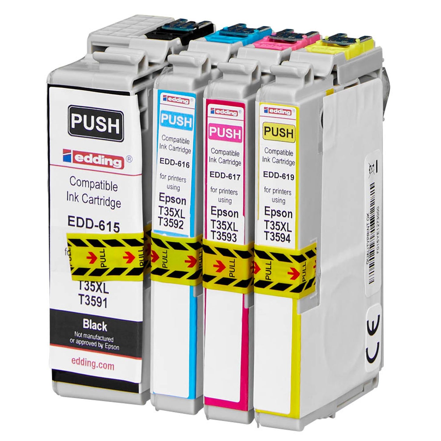 edding EDD-619 schwarz, cyan, magenta, gelb Druckerpatronen kompatibel zu EPSON 35XL / T3596XL, 4er-Set | 18-619/18-619-01 | 1 Pack = 4 St.