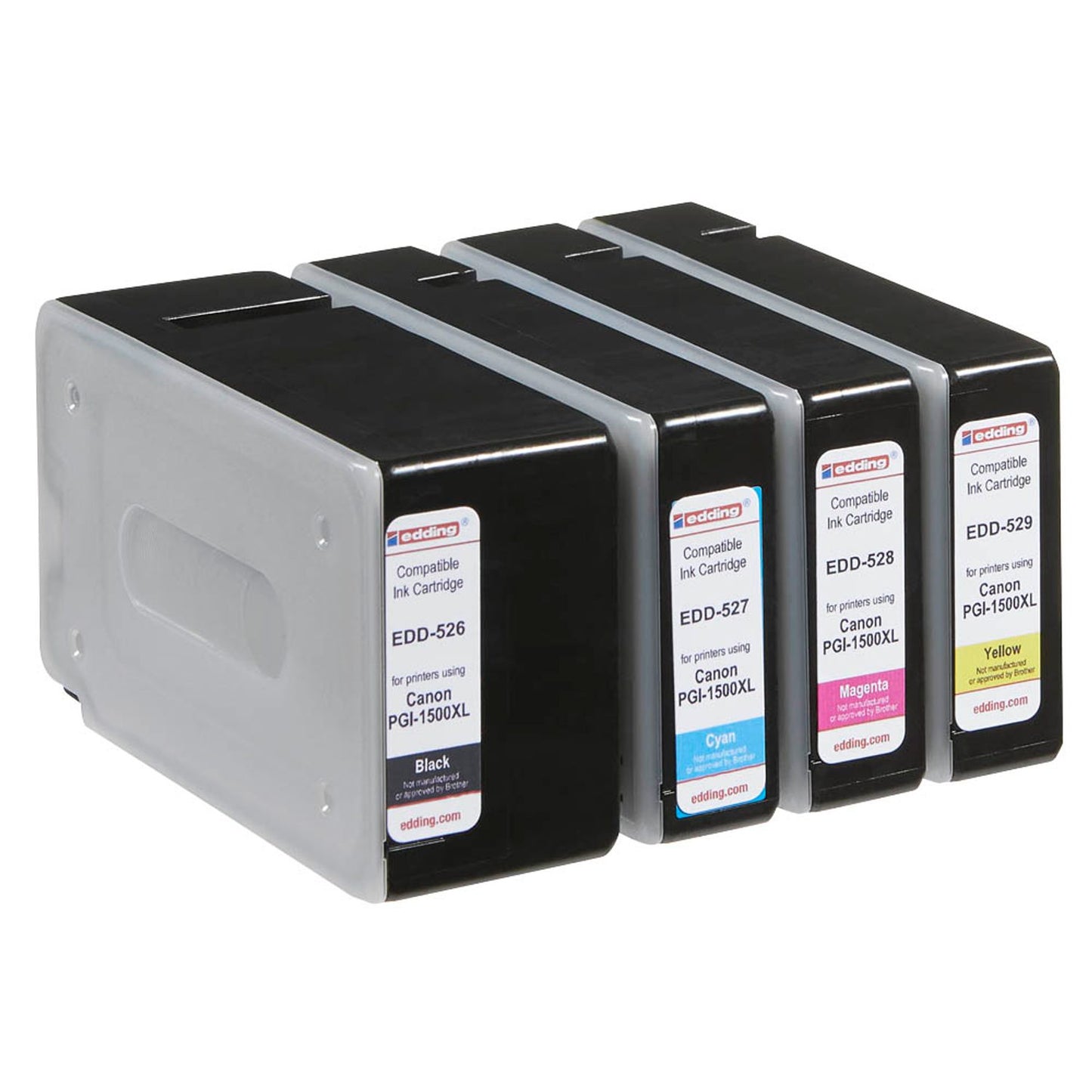 edding EDD-530 schwarz, cyan, magenta, gelb Druckerpatronen kompatibel zu Canon PGI-1500 XL BK/C/M/Y, 4er-Set | 18-530 | 1 Pack = 4 St.
