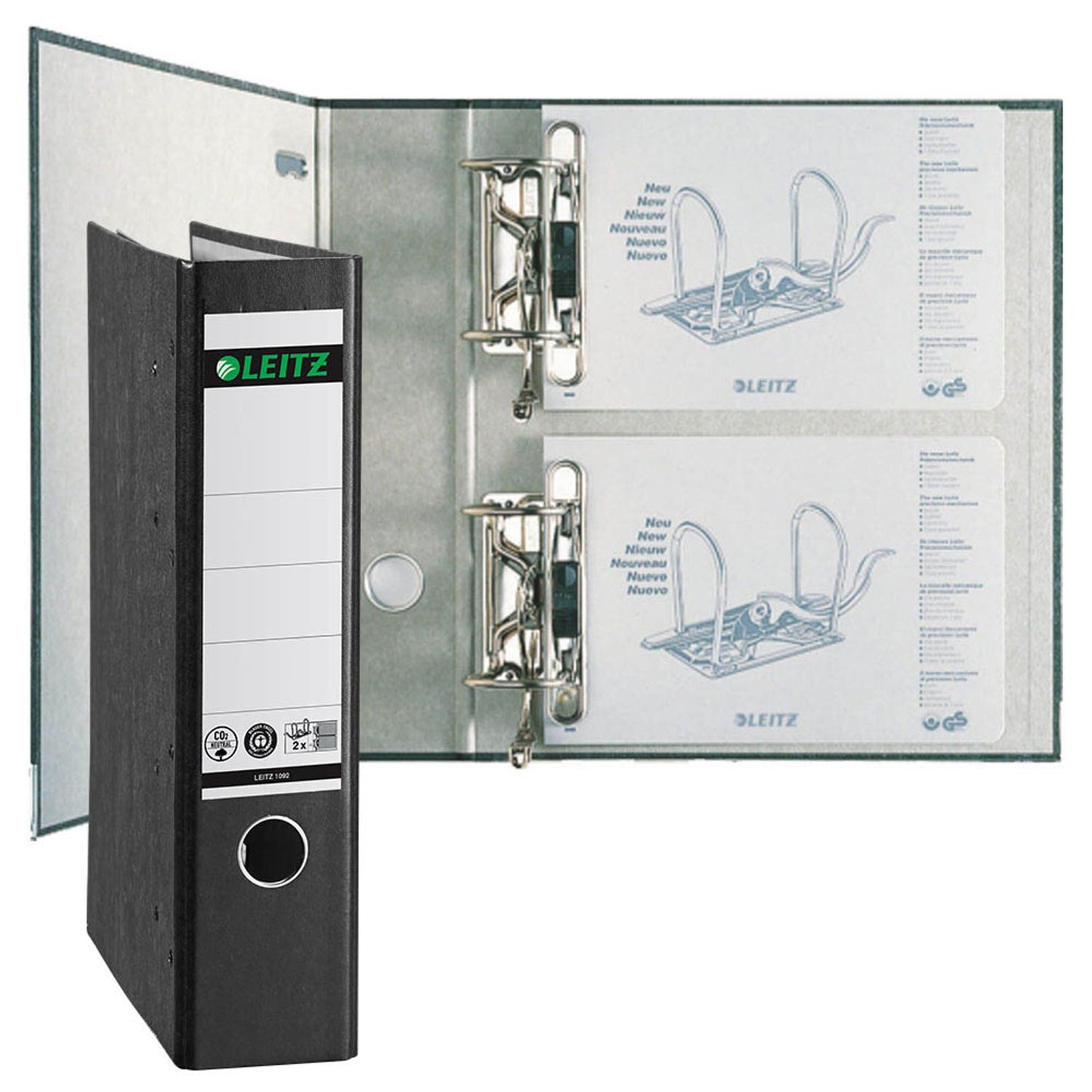 LEITZ 1092 Doppelordner schwarz Karton 7,5 cm | 10920000