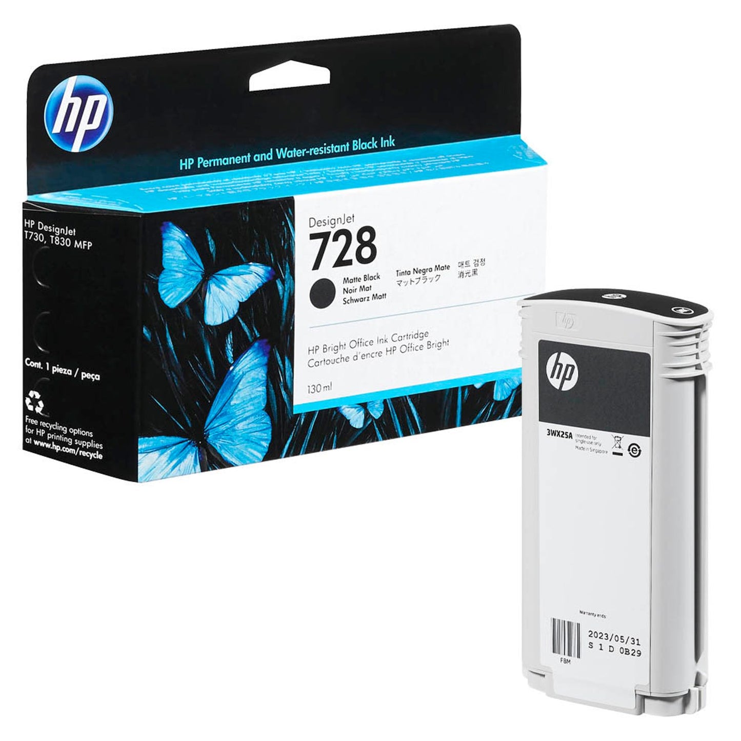 HP 728 () matt schwarz Druckerpatrone | 3WX25A