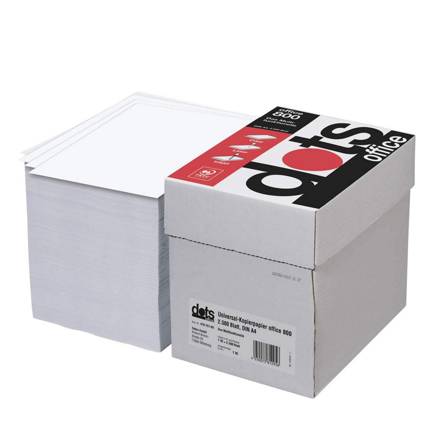 dots Kopierpapier office 800 DIN A4 75 g/qm Maxi-Box | DOT0750015 | 1 Box = 2.500 Blatt