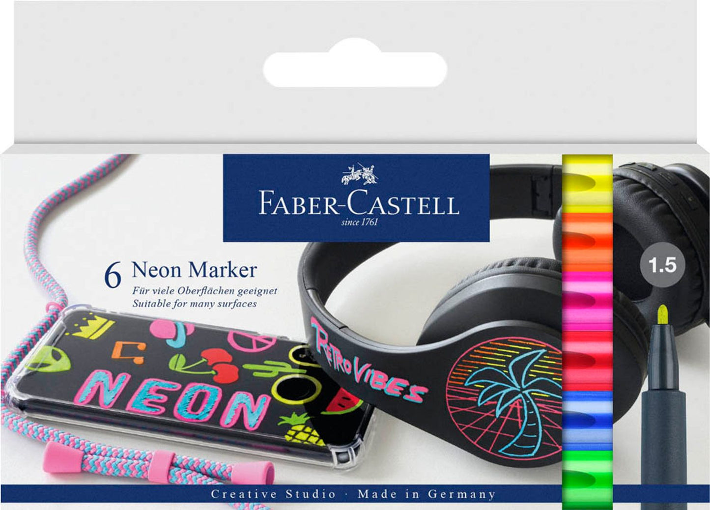 FABER-CASTELL Permanentmarker farbsortiert 1,5 mm,