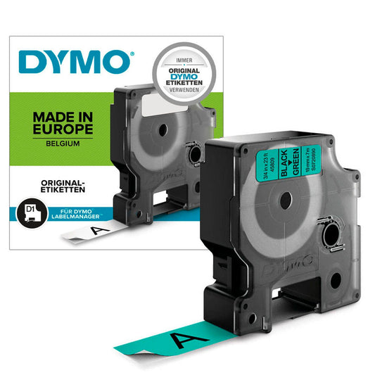 DYMO Schriftband D1 , 19 mm schwarz auf grün | S0720890