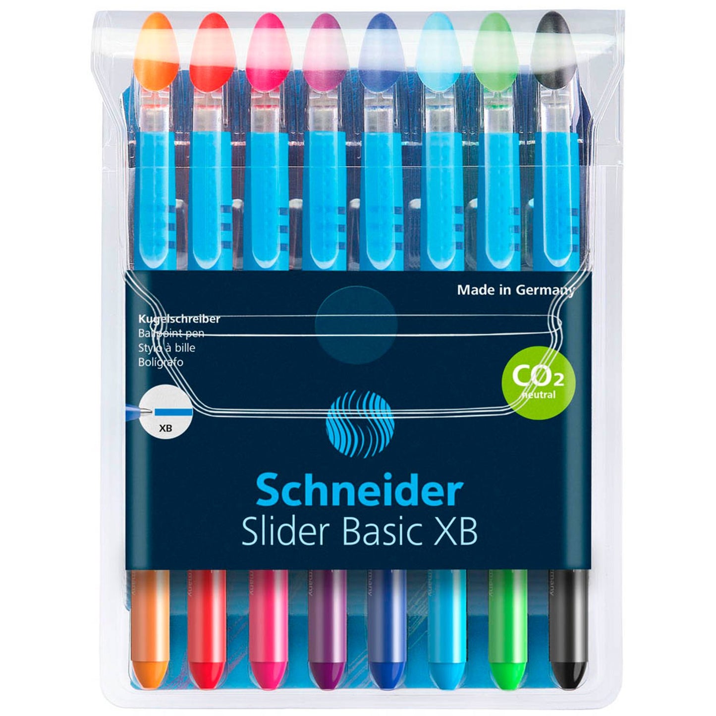 Schneider Kugelschreiber Slider Basic farbsortiert, Schreibfarbe: farbsortiert | 50-151298 | 1 Pack = 8 St.