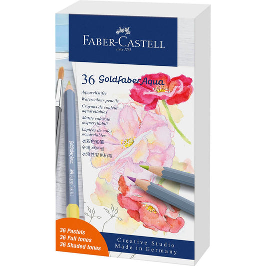 FABER-CASTELL Goldfaber Aqua Aquarellstifte farbsortiert | 114639 | 1 Pack = 36 St.