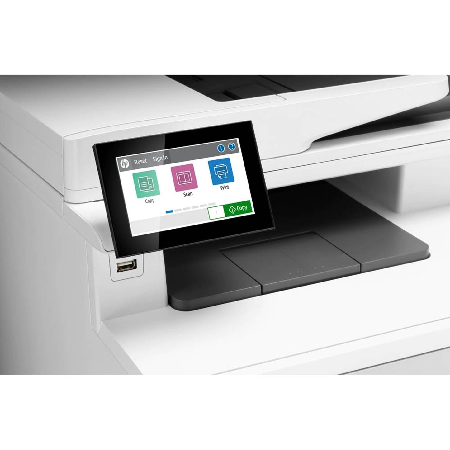 HP Color LaserJet Enterprise M480f 4 in 1 Farblaser-Multifunktionsdrucker weiß | 3QA55A