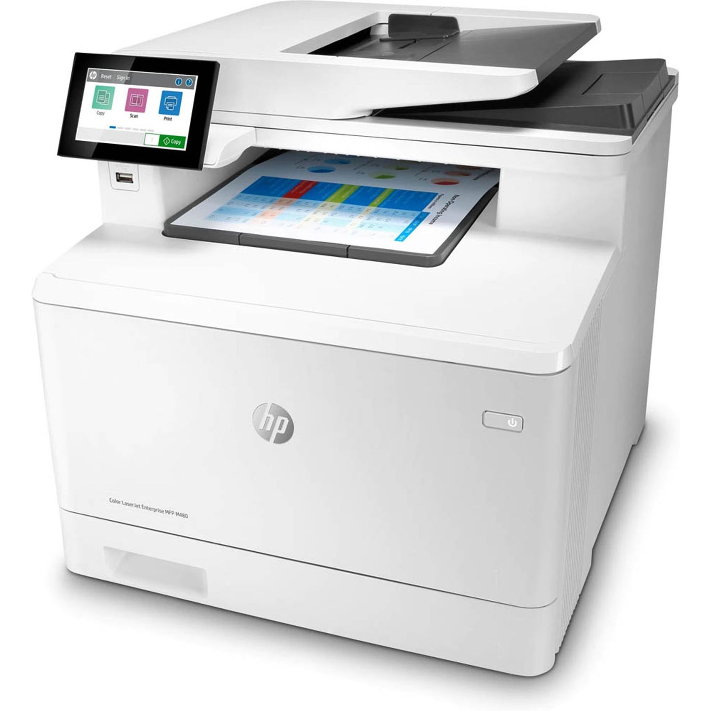 HP Color LaserJet Enterprise M480f 4 in 1 Farblaser-Multifunktionsdrucker weiß | 3QA55A