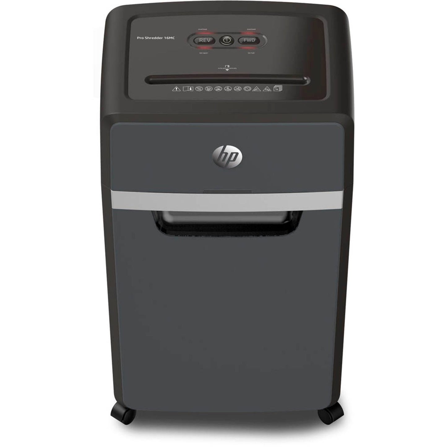 HP Pro Shredder 16MC Aktenvernichter mit Partikelschnitt P-5, 2 x 15 mm, bis , schwarz | 2816
