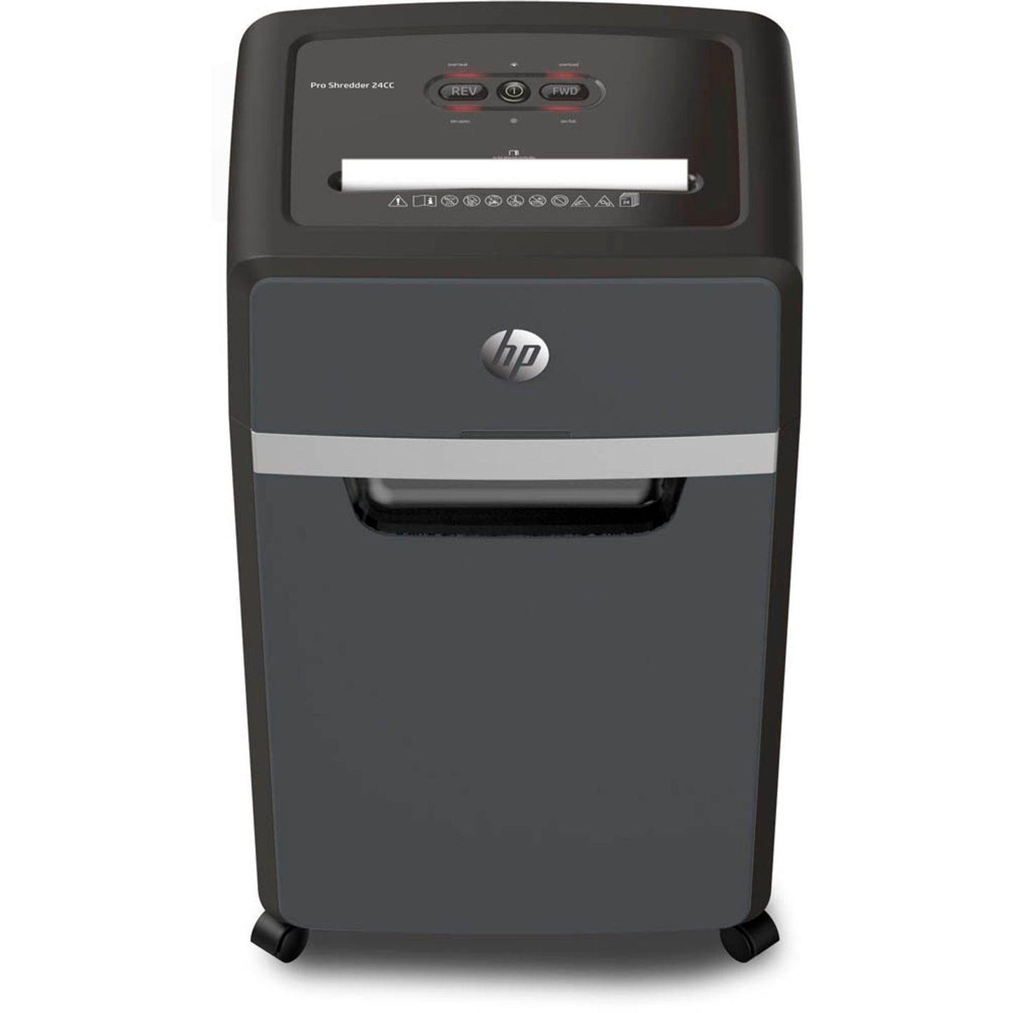 HP Pro Shredder 24CC Aktenvernichter mit Partikelschnitt P-4, 4 x 35 mm, bis , schwarz | 2815