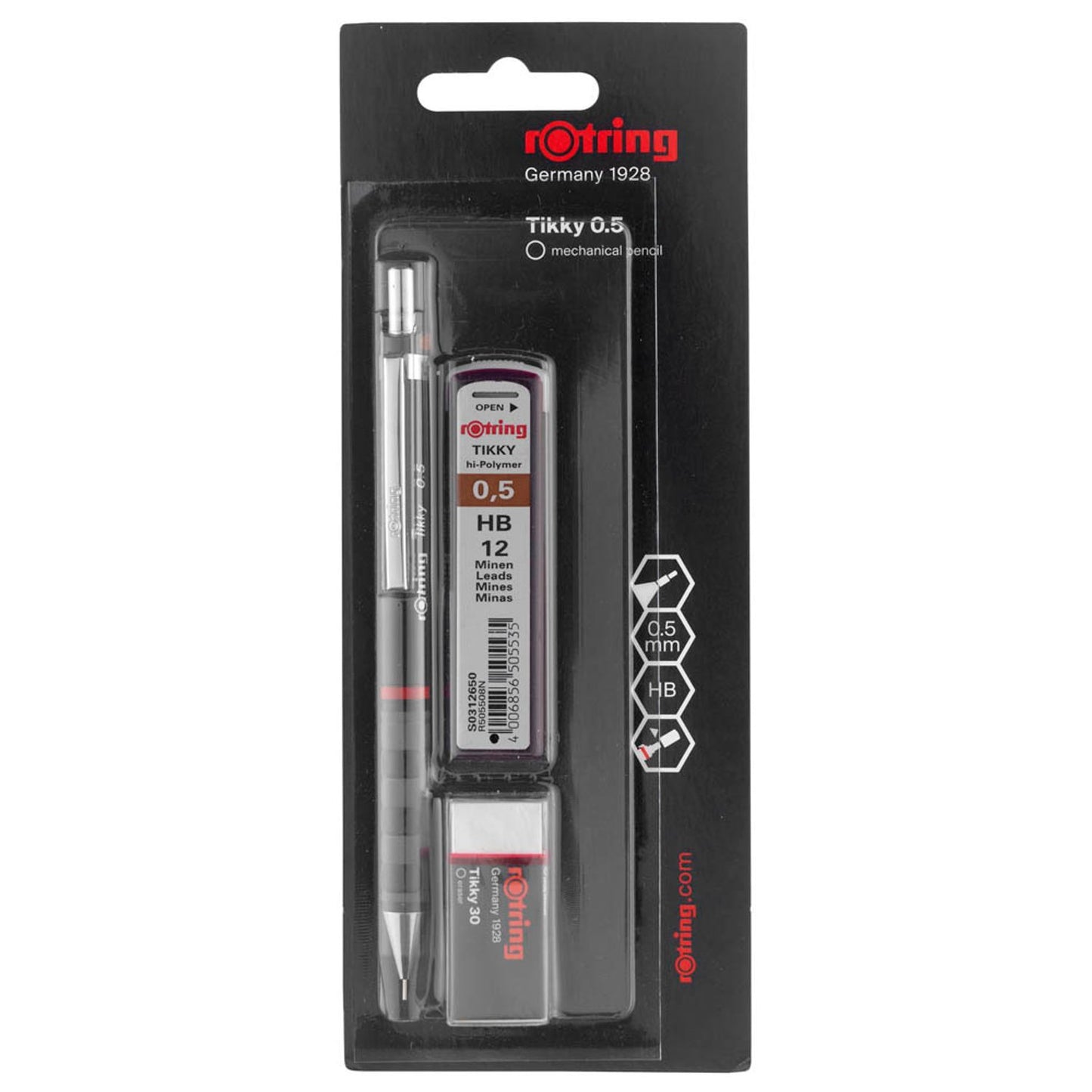 rotring Tikky Druckbleistift-Set schwarz HB 0,5 mm | 1904817