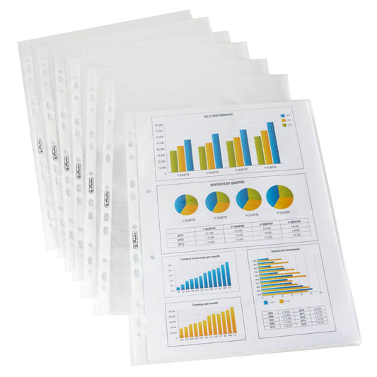 herlitz Prospekthüllen DIN A4 glasklar glatt 0,05 mm | 100810107 | 1 Pack = 100 St.