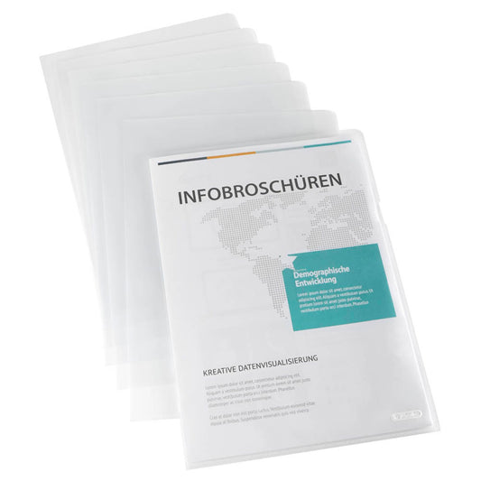 herlitz Sichthüllen Economy DIN A4 transparent genarbt 0,09 mm | 100810334 | 1 Pack = 100 St.