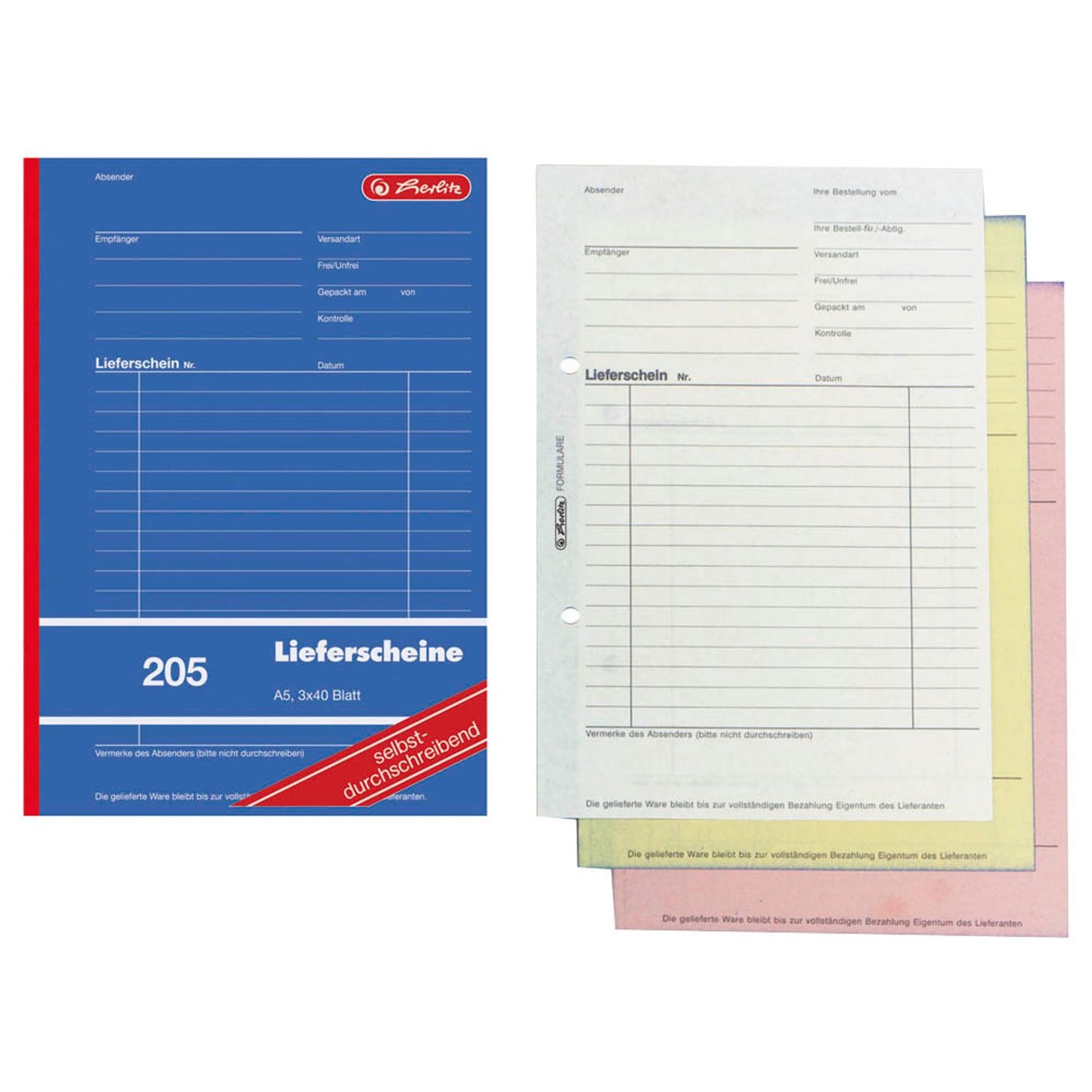 herlitz Lieferschein mit Empfangsschein Formularbuch 205 | 300010484