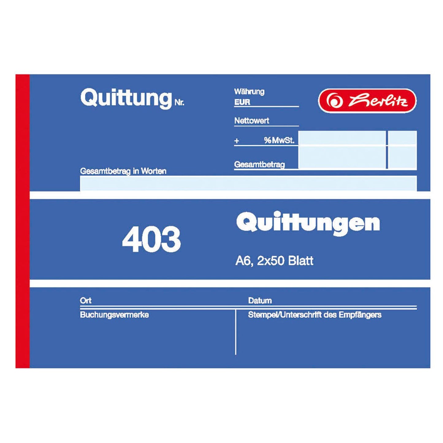 herlitz Quittung mit MwSt. separat ausgewiesen Formularbuch 403 | 300010508