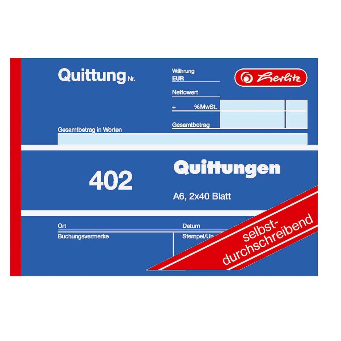 herlitz Quittung mit MwSt. separat ausgewiesen Formularbuch 402 | 300010509