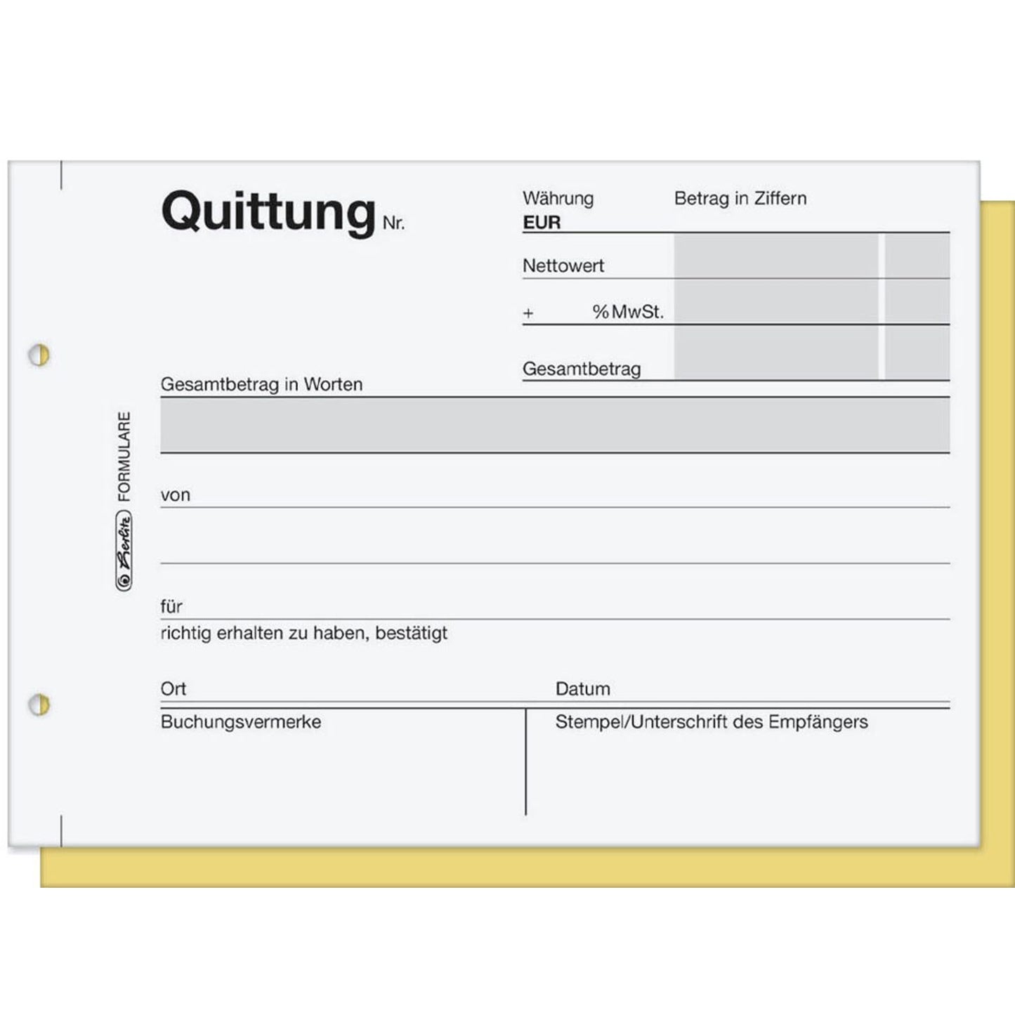 herlitz Quittung mit MwSt. separat ausgewiesen Formularbuch 402 | 300010509